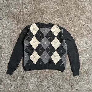 JOHN GALT "QUILT PRINT" GREY KNIT SWEATER